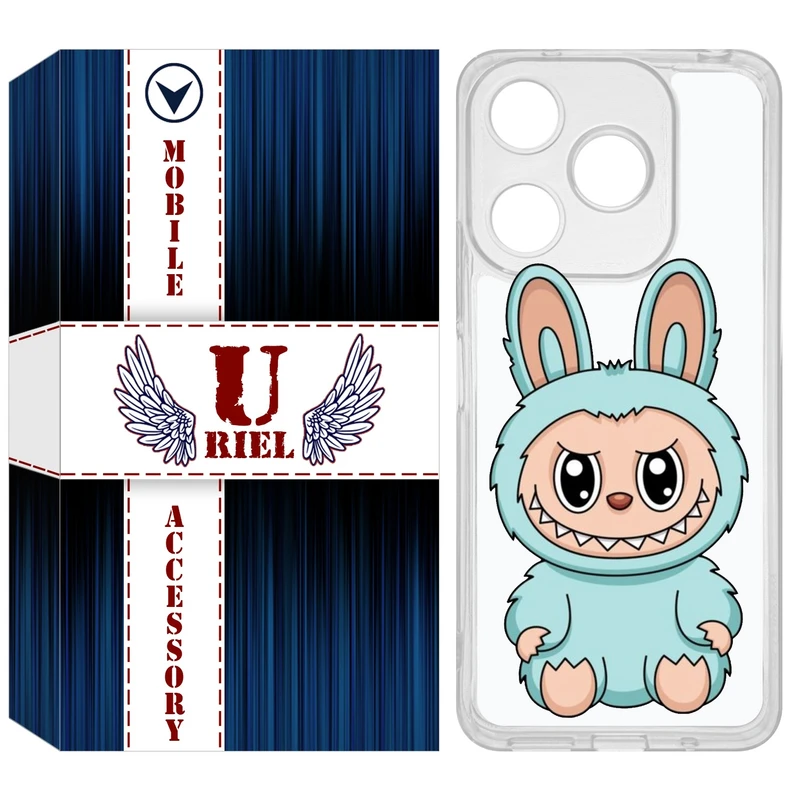 کاور یوریل مدل Clear کد 144 طرح لبوبو مناسب برای گوشی موبایل شیائومی Redmi 13 / 13x / Poco M6 4G