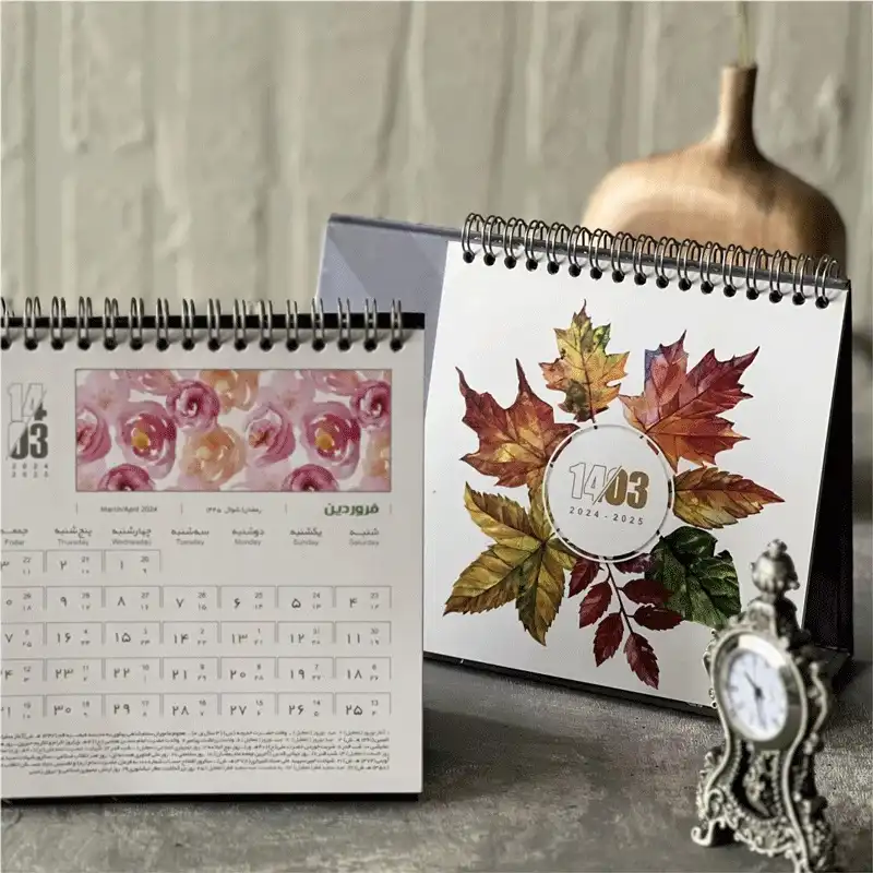 تقویم رومیزی سال 1403 مدل شمس بسته 12 عددی