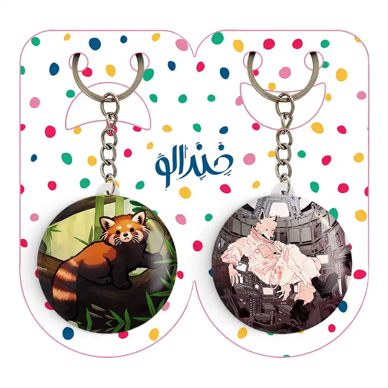 جاکلیدی خندالو مدل گرگ و راکون حیوانات بامزه کد 2106621072 مجموعه 2 عددی