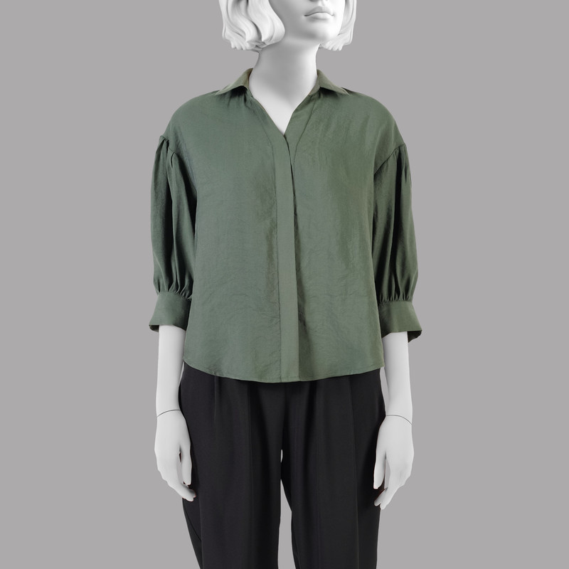 شومیز آستین سه ربع زنانه مدل 1040610 رنگ سبز