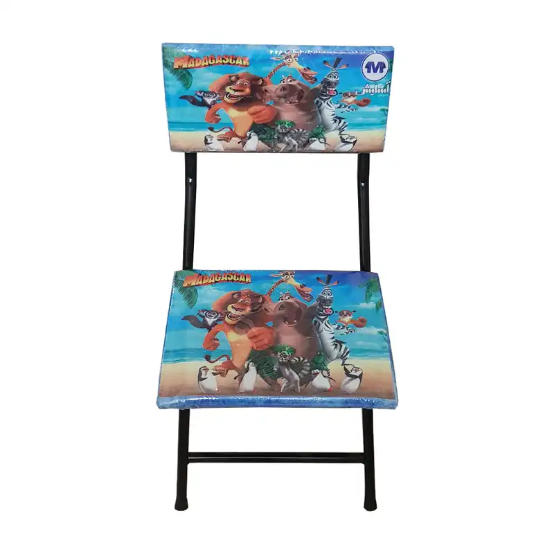 ست میز تحریر و صندلی آسایش مدل تاشو نرمال طرح ماداگاسکار