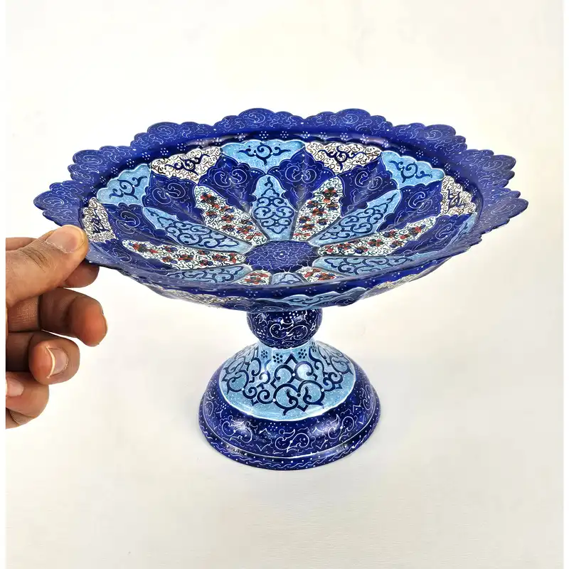 شیرینی خوری میناکاری مسی طرح گرد مدل sh25