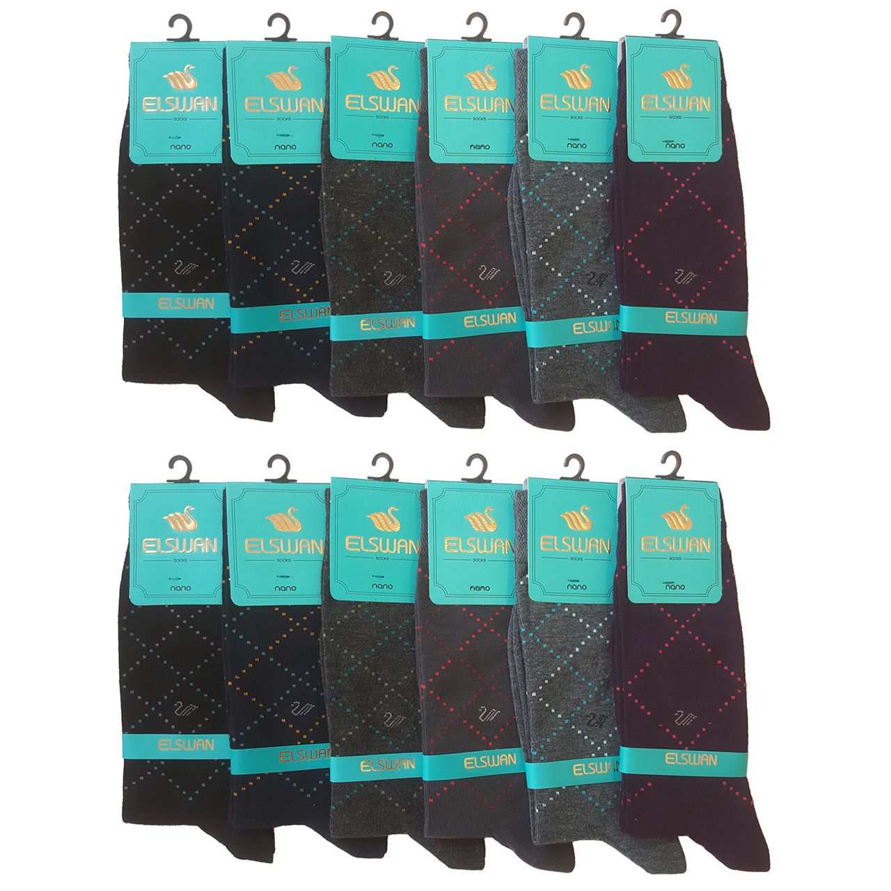 جوراب مردانه ال سون طرح ونیز کد PH52 مجموعه 12 عددی -  - 1