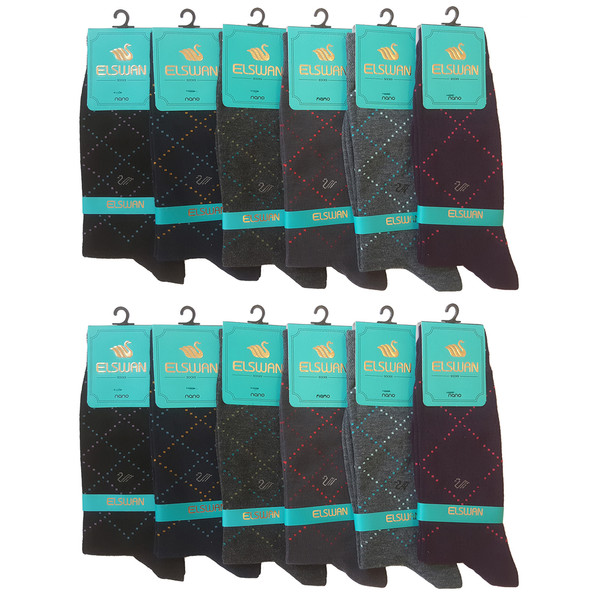 جوراب مردانه ال سون طرح ونیز کد PH52 مجموعه 12 عددی