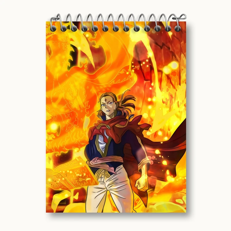 دفتر یادداشت 50 برگ خندالو مدل فرمانده آتشین انیمه بلک کلاور Black Clover کد 11728