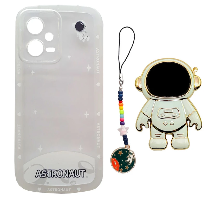 کاور مدل Astronaut طرح فضانورد کد A10221 مناسب برای گوشی موبایل شیائومی Redmi Note 12 5G / Poco X5 5G به همراه بند آویز