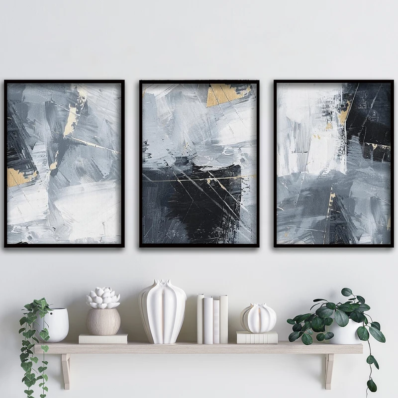 تابلو آتریسا طرح آبستره مدل ATA175 مجموعه 3 عددی 