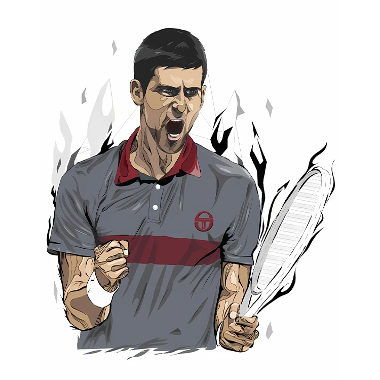 استیکر پارچه و لباس پاد آفرین مدل تنیس نواک جوکوویچ کد S7866