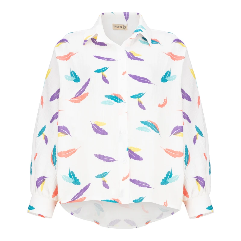 شومیز آستین بلند یقه برگردان زنانه السانا مدل فرزان کد 243736