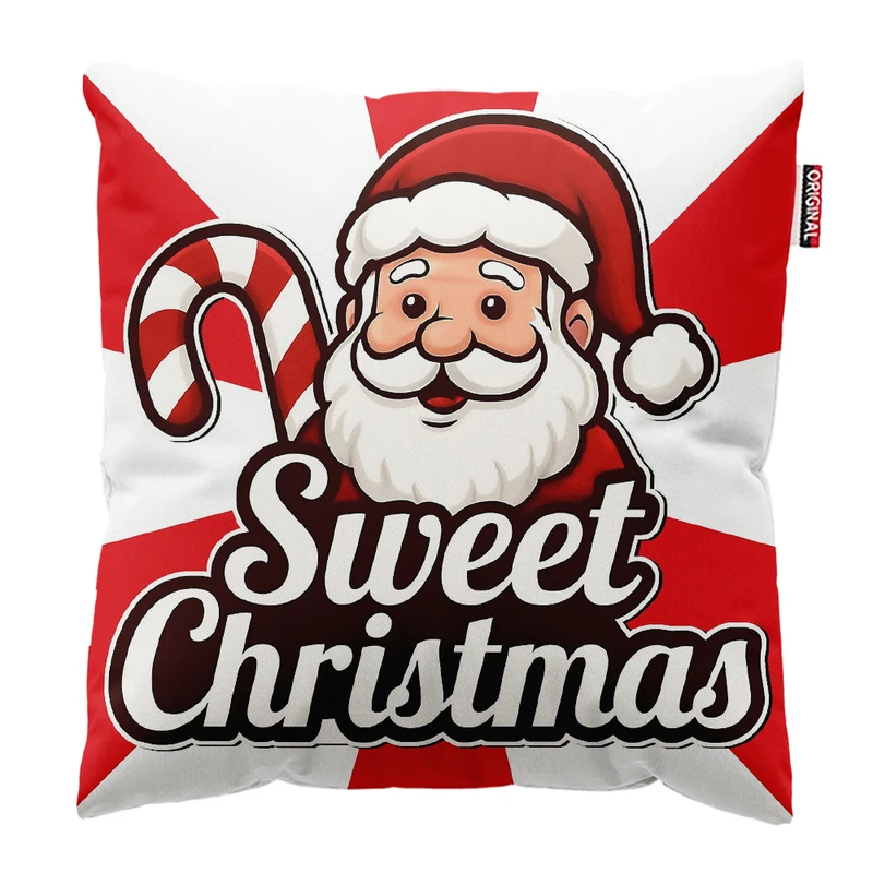 کوسن پاد آفرین مدل کریسمس طرح بابانوئل کد PK402463 سایز 40*40 سانتی متر