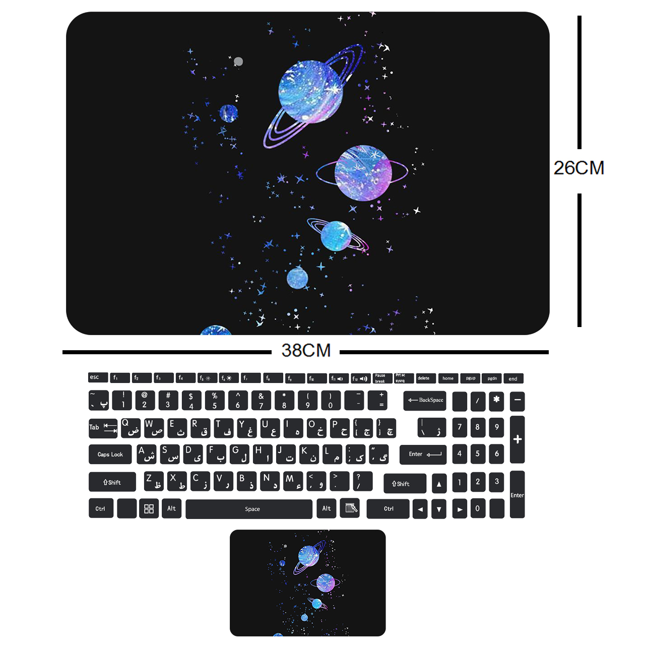 استیکر لپ تاپ مدل bl-ck 09 مناسب برای لپ تاپ17 اینچ به همراه برچسب حروف فارسی کیبورد