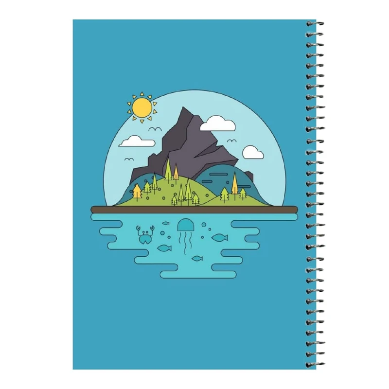 دفتر مشق 80 برگ اس جی مدل طبیعت کد7 