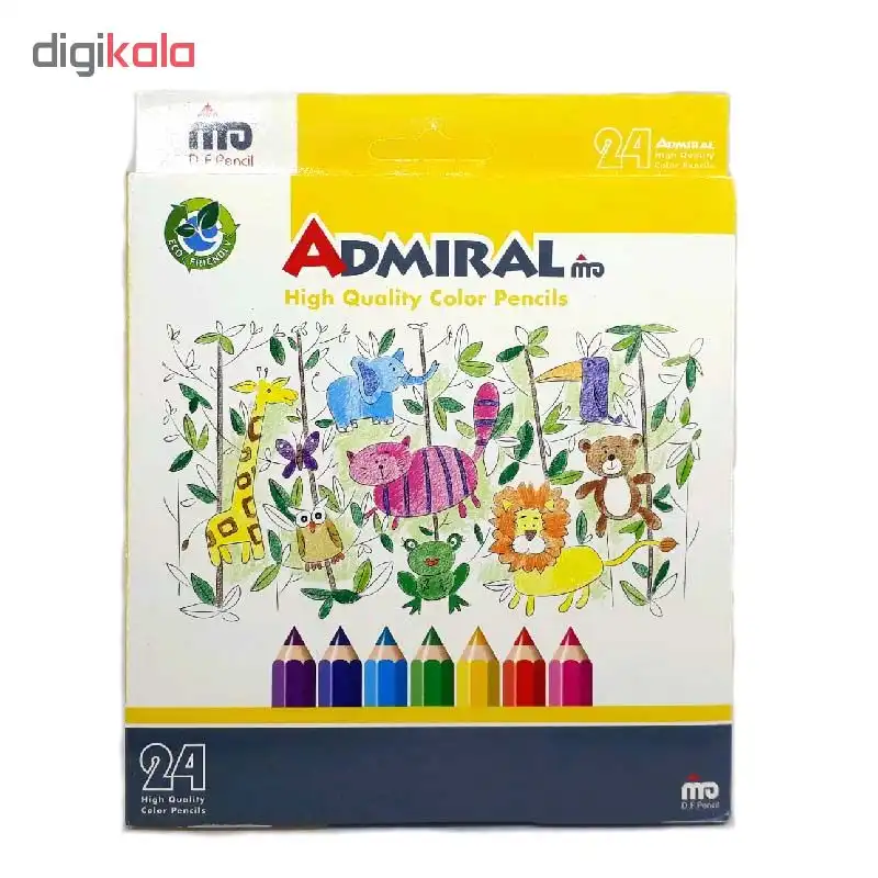 مداد رنگی 24 رنگ آدمیرال کد 761c بسته 6 عددی