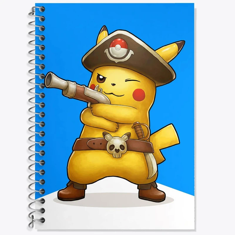 دفتر زبان 50 برگ خندالو مدل سه خط طرح پیکاچو انیمه پوکمون کد 17410