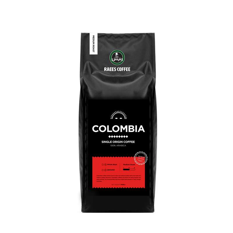 دانه قهوه کلمبیا مدیوم روست رئیس - 1000 گرم