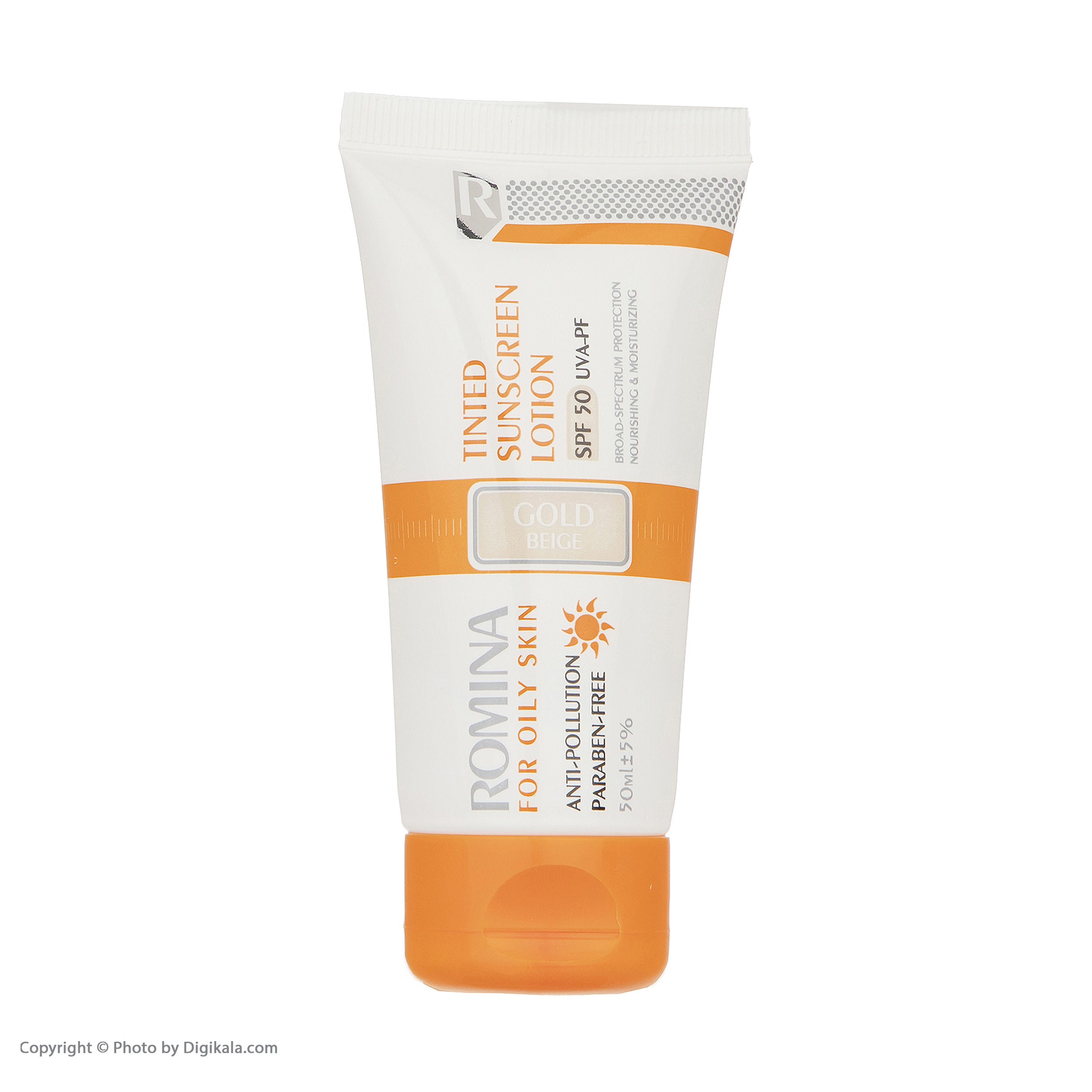 لوسیون ضد آفتاب رومینا مدل Gold Beige-50 حجم 50 میلی لیتر