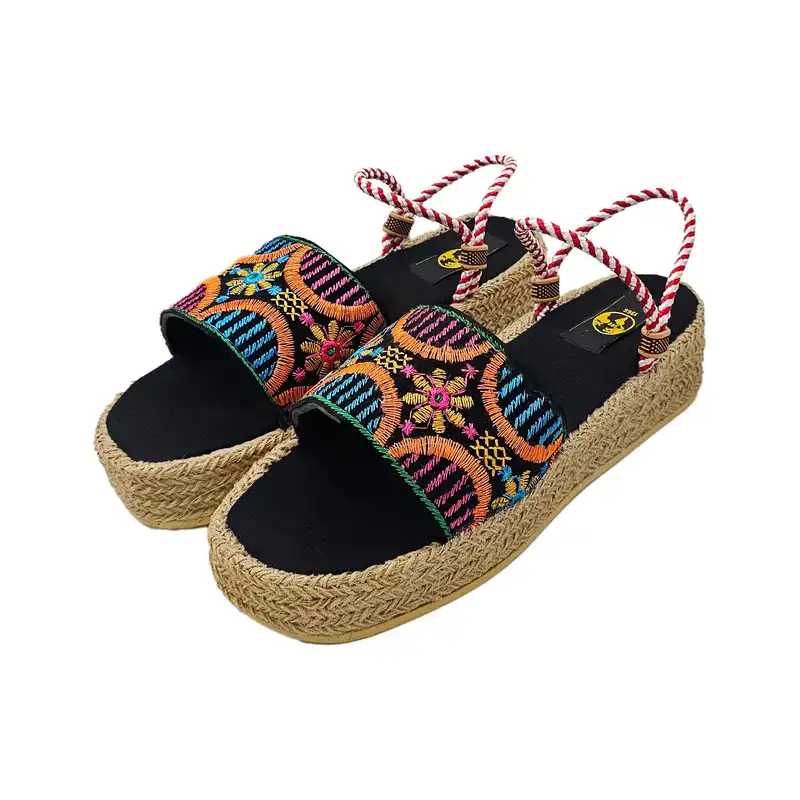 صندل زنانه سیی مدل لژدار سنتی کد 2091.1