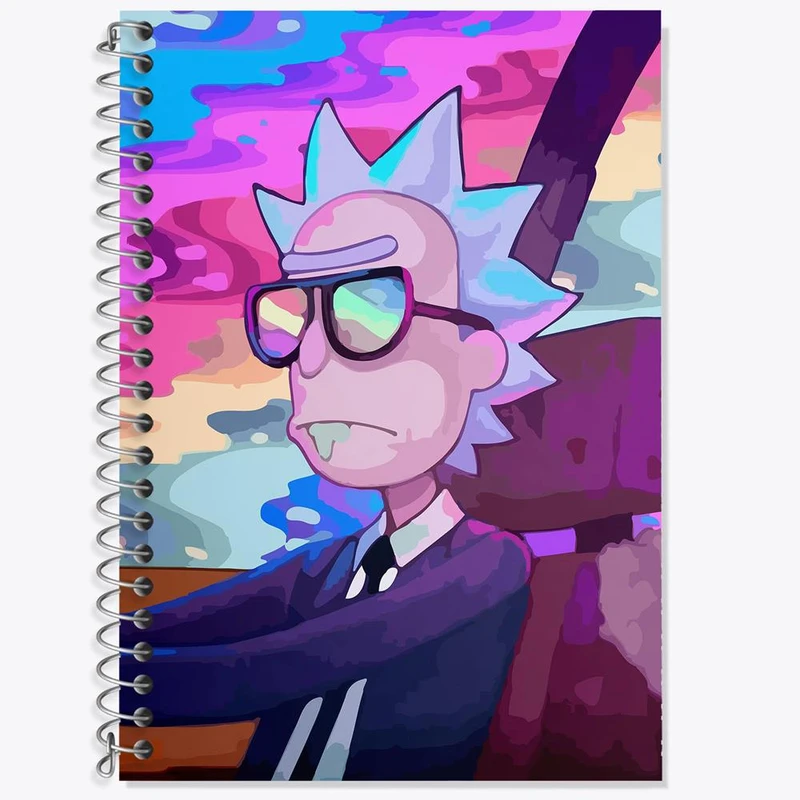 دفتر زبان 50 برگ خندالو مدل سه خط طرح انیمیشن ریک و مورتی Rick and Mort کد 26389