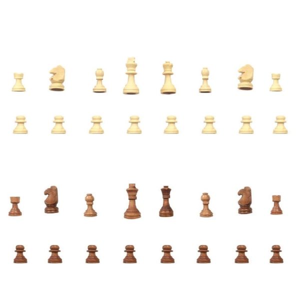مهره شطرنج مدل چوبی کد KCHK032 مجموعه 32 عددی