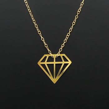 گردنبند طلا 18 عیار زنانه کاپانی طرح الماس کد KN023