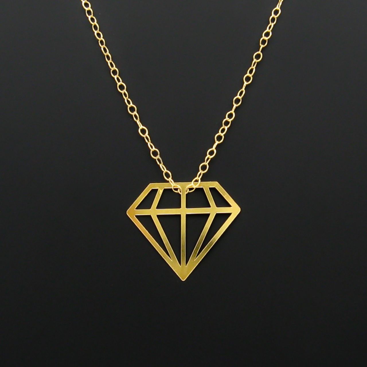 گردنبند طلا 18 عیار زنانه کاپانی طرح الماس کد KN023 -  - 1