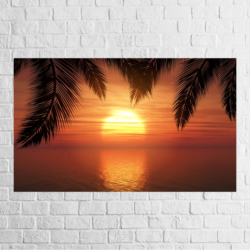 پوستر مدل طبیعت زیبا طرح غروب ساحل کد 7507