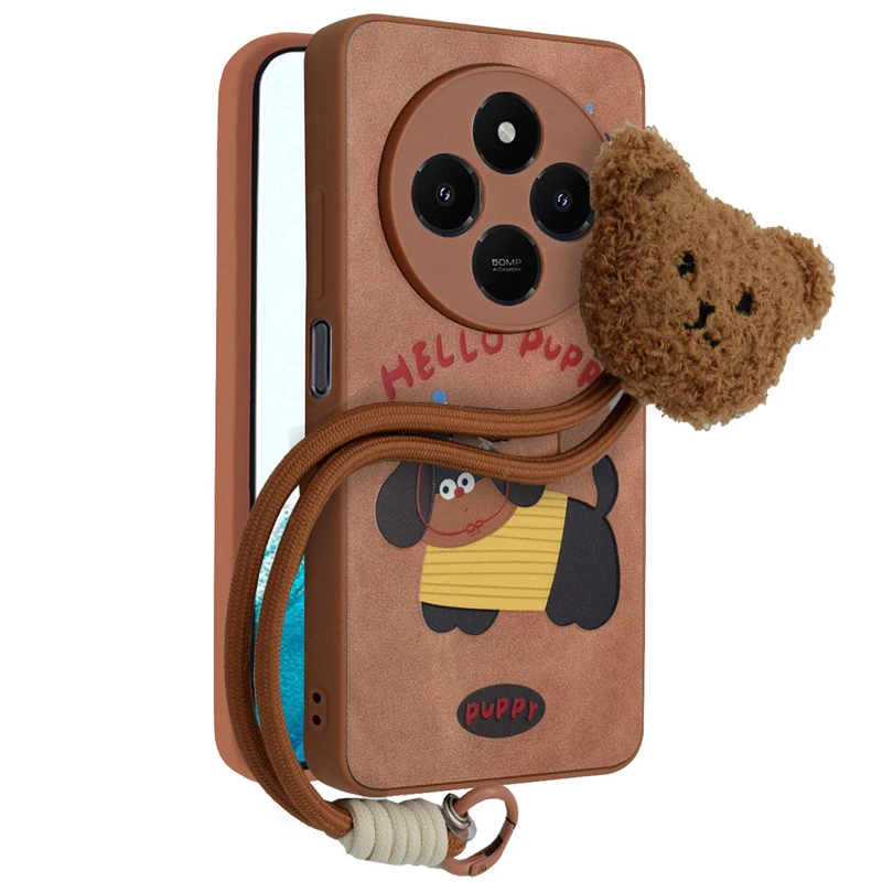 کاور مدل Cuddle Grip مناسب برای گوشی موبایل شیائومی Redmi 14C / Poco C75 / Redmi A4 / Redmi A3 Pro به همراه بند آویز