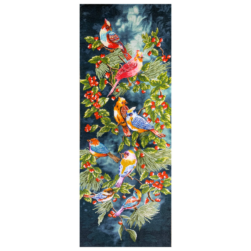 تابلو فرش دستباف مدل پرندگان ستونی کد 355