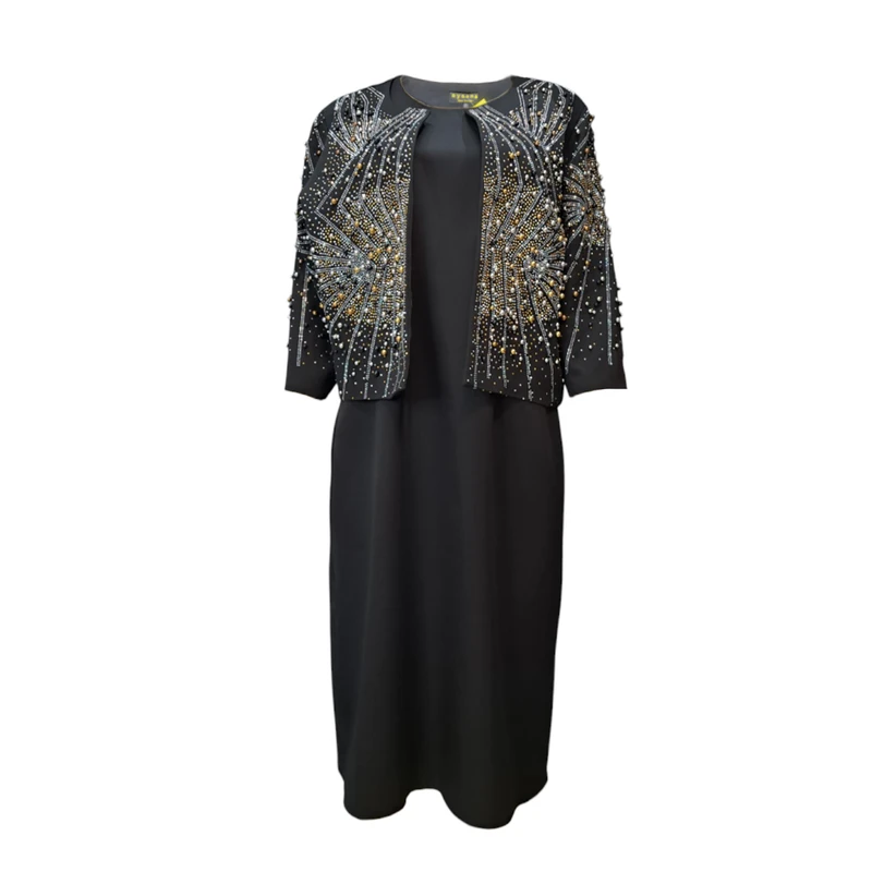 عکس شماره 10 : ست کت و سارافون زنانه مدل روژان مجلسی 10289