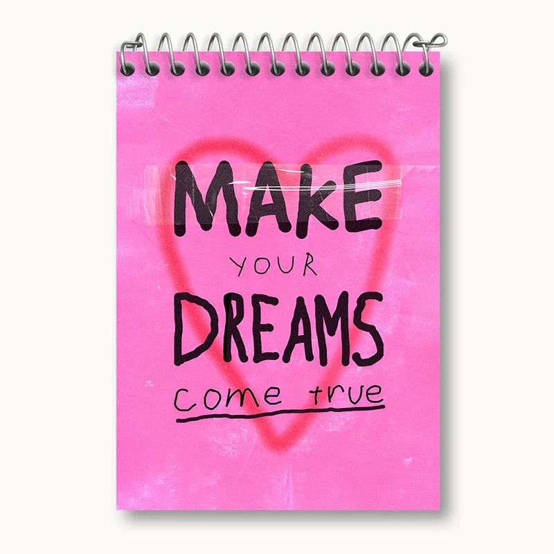 دفتر یادداشت 50 برگ خندالو طرح Make Your Dreams Come True کد N2639
