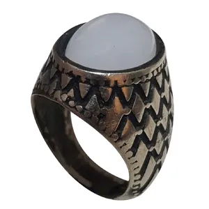 انگشتر نقره مردانه مدل عقیق لامپی AL113230