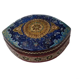 جعبه جواهرات خاتم کاری مدل بیضی رو اسلیمی کد25