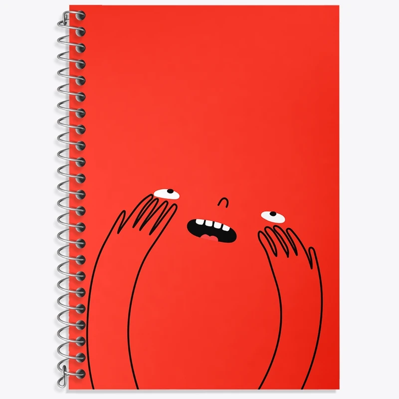 دفتر زبان 50 برگ خندالو مدل سه خط طرح شکلک بامزه کد N649