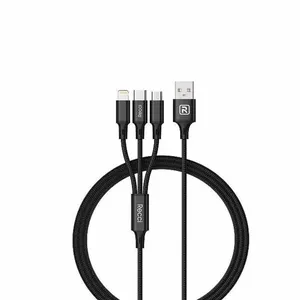 کابل تبدیل USB به USB-C /لایتنینگ /MicroUSB رسی مدل RCS-D120 طول 1.2 متر