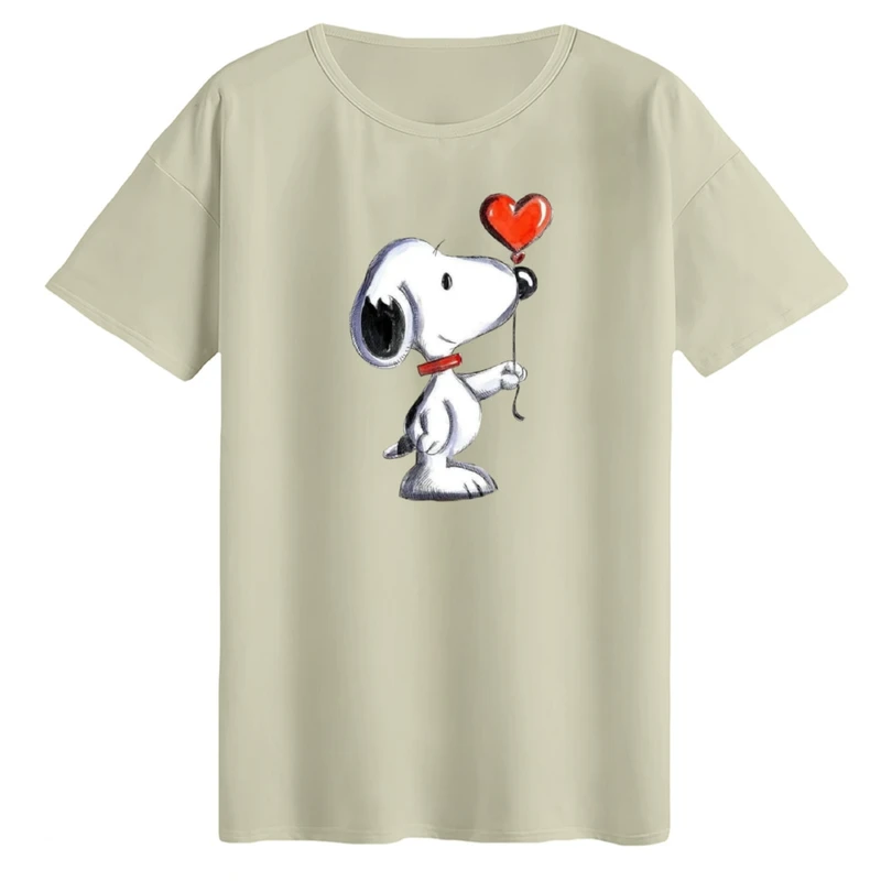 تی‌شرت لانگ آستین کوتاه زنانه مدل اسنوپی کد ۴۴ رنگ کرم