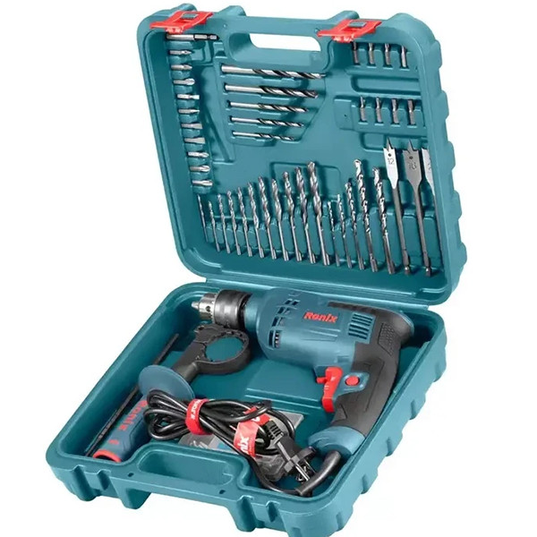 ست ترکیبی دریل چکشی سه نظام 13 میلیمتری 750وات رونیکس RS0006