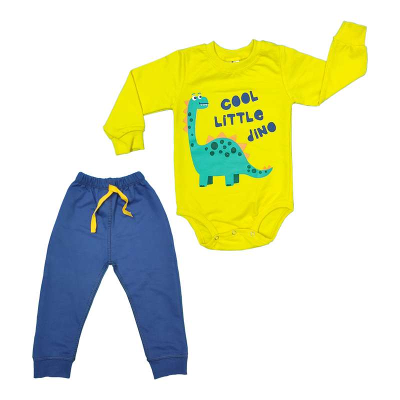 ست بادی و شلوار نوزادی مدل  دایناسور بامزه 20403