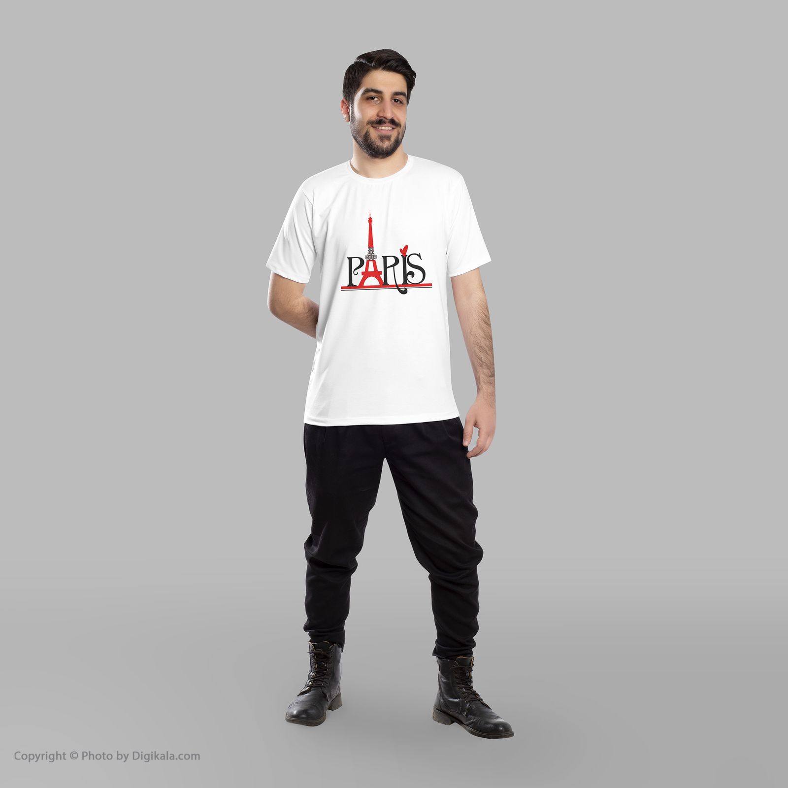 تی شرت مردانه به رسم طرح پاریس کد 3376 -  - 5