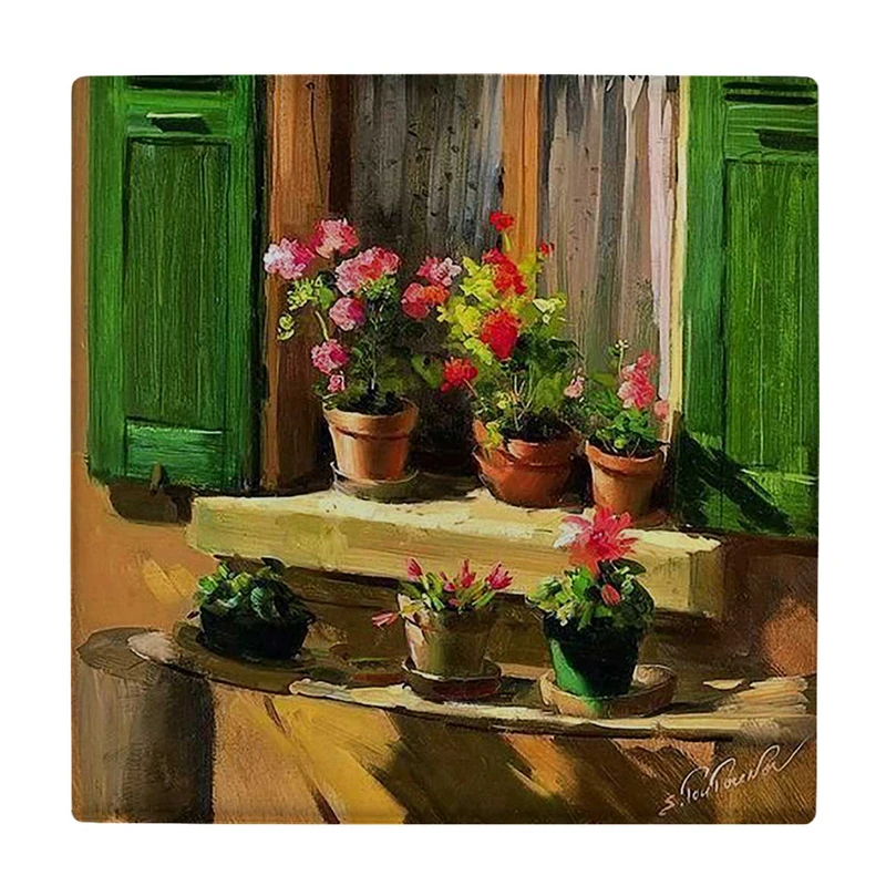  زیر لیوانی  طرح نقاشی گلدان های گل کد    5775237_4131