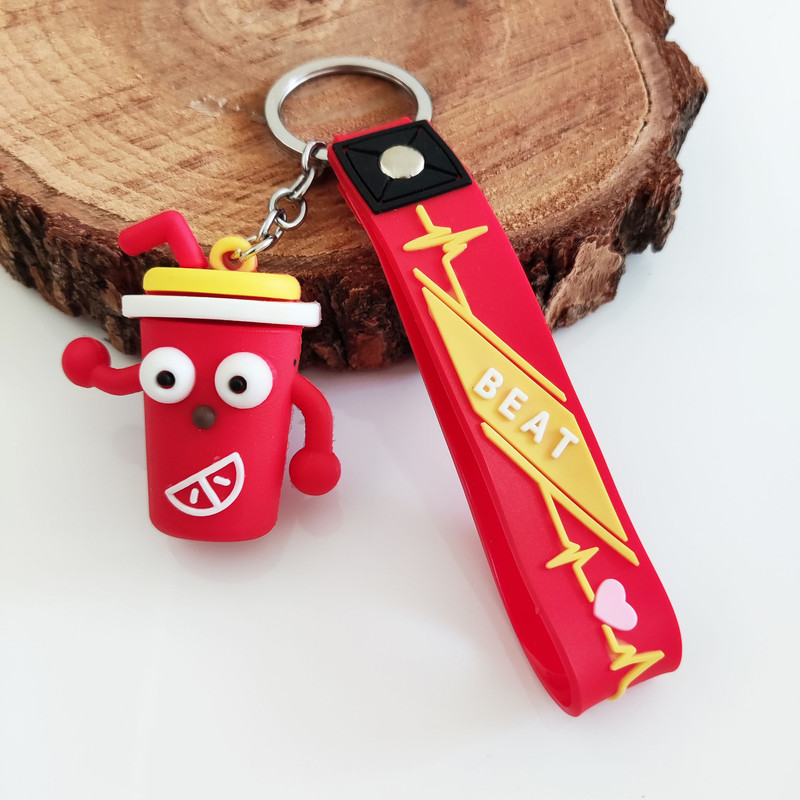 جاکلیدی مدل سیلیکونی طرح فست فود پیتزا و همبرگر مجموعه 4 عددی