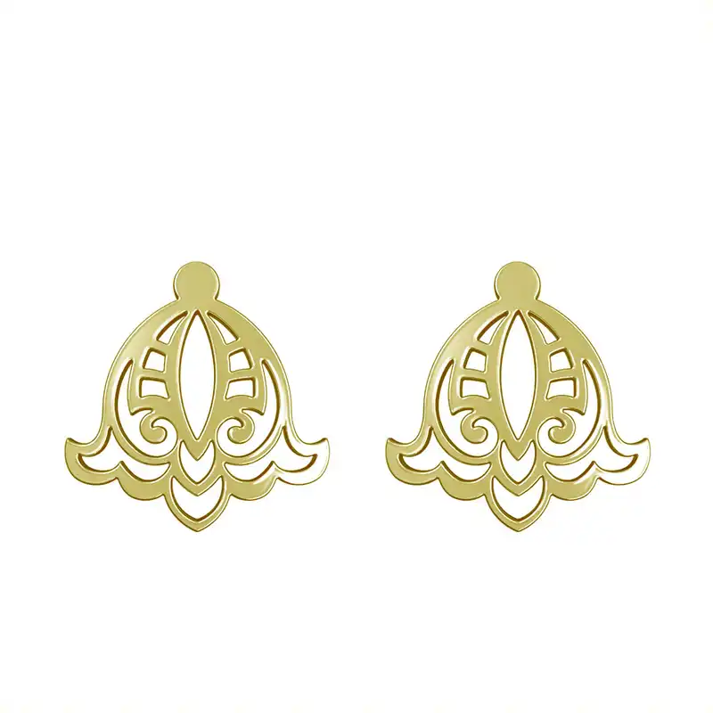 گوشواره طلا 18 عیار زنانه مدوپد مدل اسلیمی کد GA1-15332