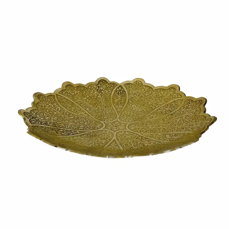 بشقاب برنجی مدل شش برگ کد 2207