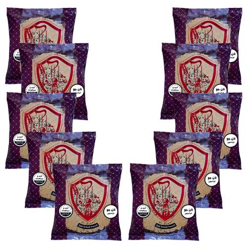 نان جو خشک فرانسوی با طعم کنجد و سیاهدانه شاطر آقا - 250 گرم مجموعه 10 عددی