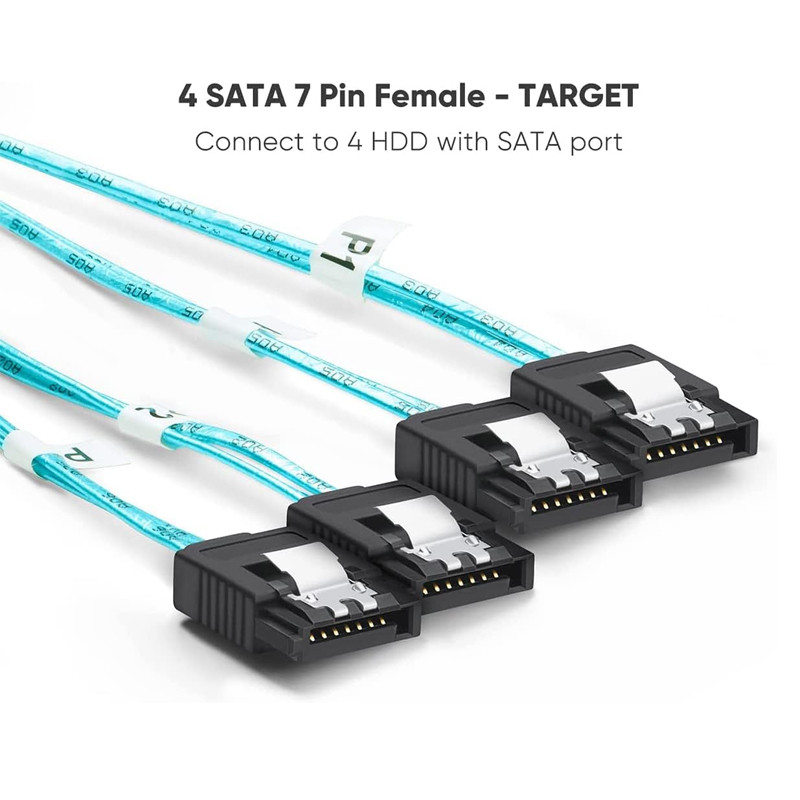 کابل تبدیل Mini SAS SFF-8088 به 4 پورت SATA اسمارطور مدل SM172 طول 2 متر