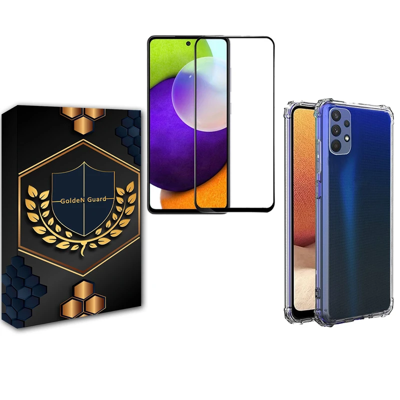 کاور گلدن گارد مدل کپسولی مناسب برای گوشی موبایل سامسونگ Galaxy A52/A52S به همراه محافظ صفحه نمایش شیشه ای