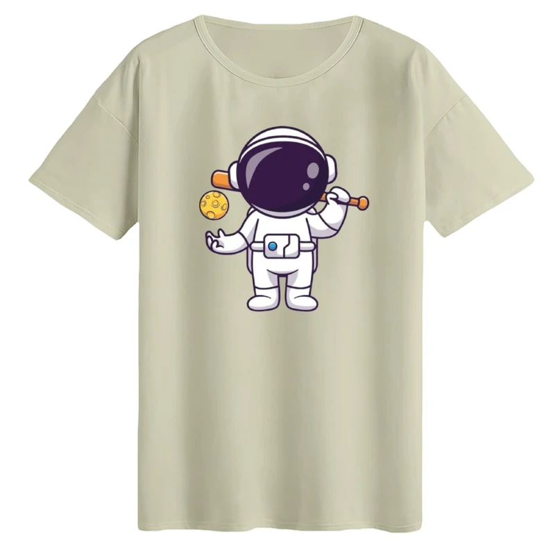 تی‌شرت لانگ آستین کوتاه زنانه مدل فضانورد کد ۳