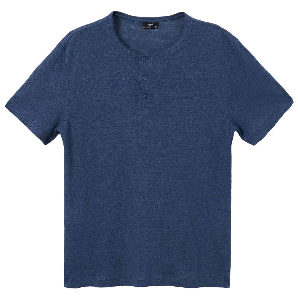 تی شرت آستین کوتاه مردانه مانگو مدل لینن کد IB764PAN -  - 1