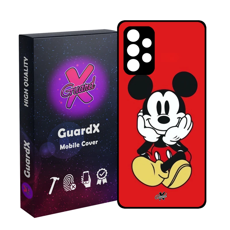 کاور گارد ایکس طرح میکی موس مدل Glass10627 مناسب برای گوشی موبایل سامسونگ Galaxy A73