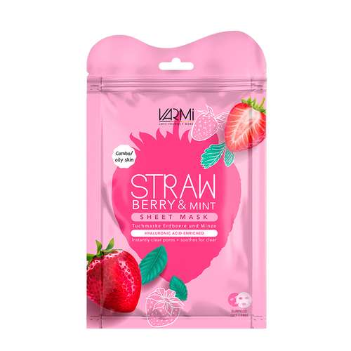 ماسک صورت وارمی مدل توت فرنگی و نعناع وزن 40 گرم بسته 2 عددی