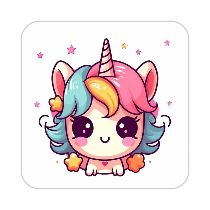 زیر لیوانی کاکتی طرح اسب تک شاخ و یونیکورن مدل mp29968